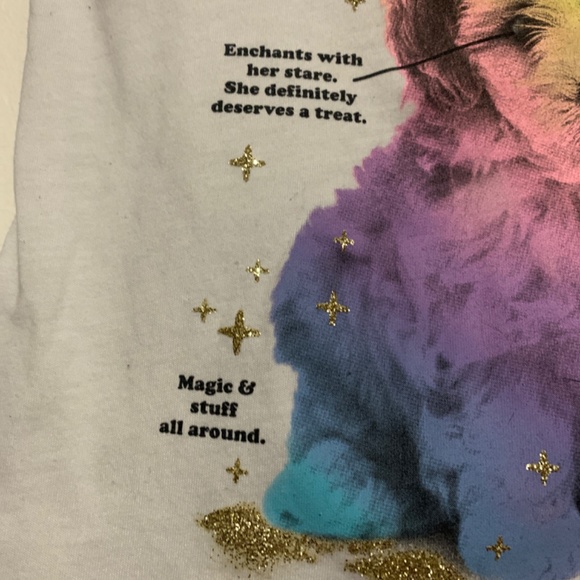 4/$20 Puppy unicorn girls graphic T-shirt sz 8 - Picture 4 of 7